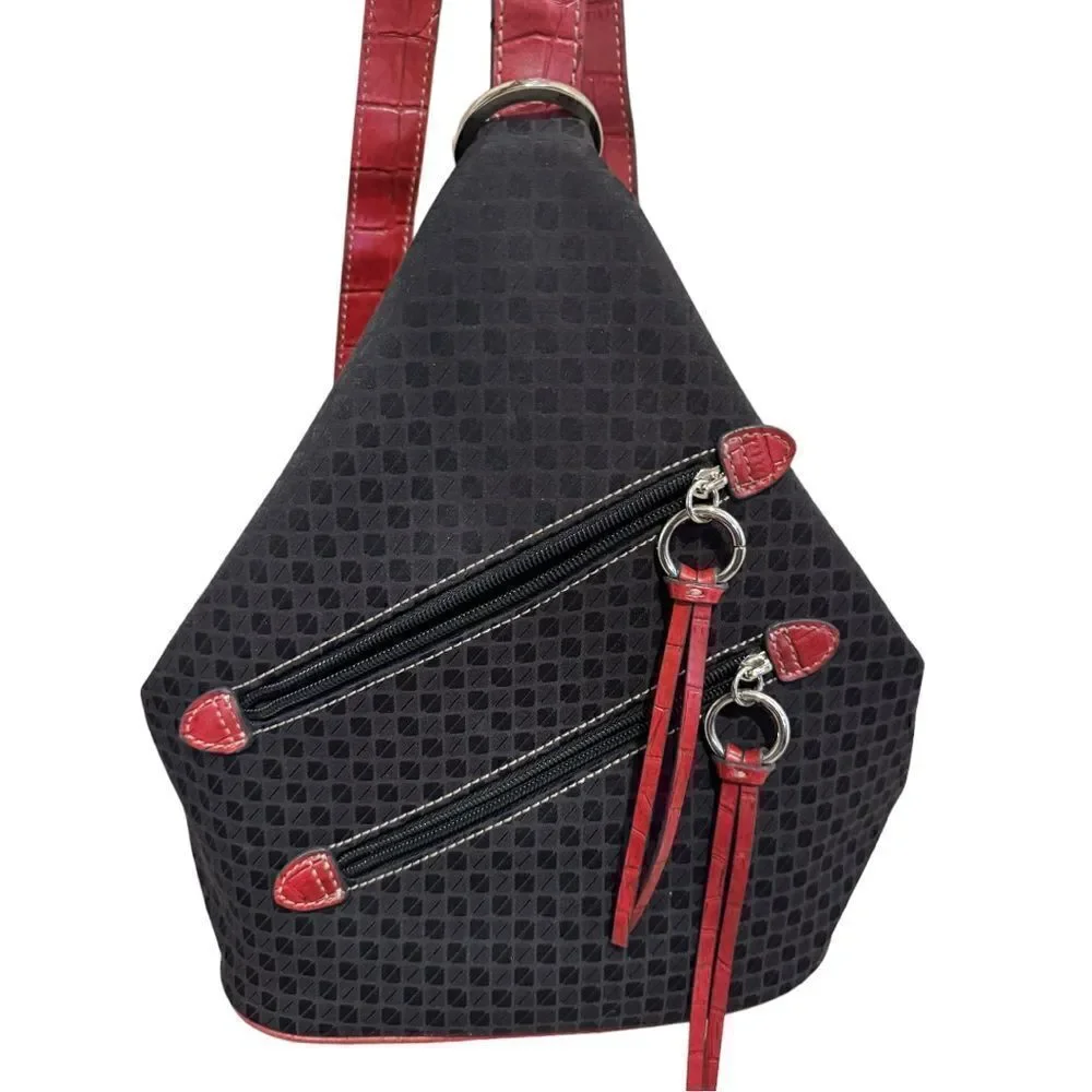 Nine & Company Unique Leather and Canvas Backpack